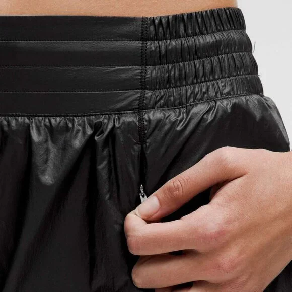 New Rare LULULEMON Hotty Hot High Rise Shorts 4" Black Matte Sheen Lined 6 - Picture 4 of 12